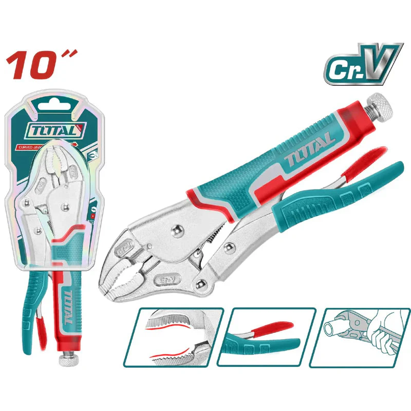 10" Alicate De Presion Mandibula Curva Cr-V 10" HRC52-HRC60 Total THT191001