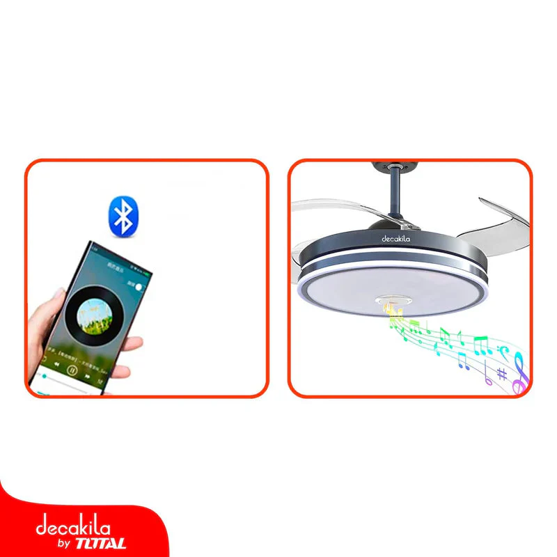 Abanico De Techo Con Lámpara 3 En 1 Y Bocina Bluetooth Decakila KUFC049B - Image 3