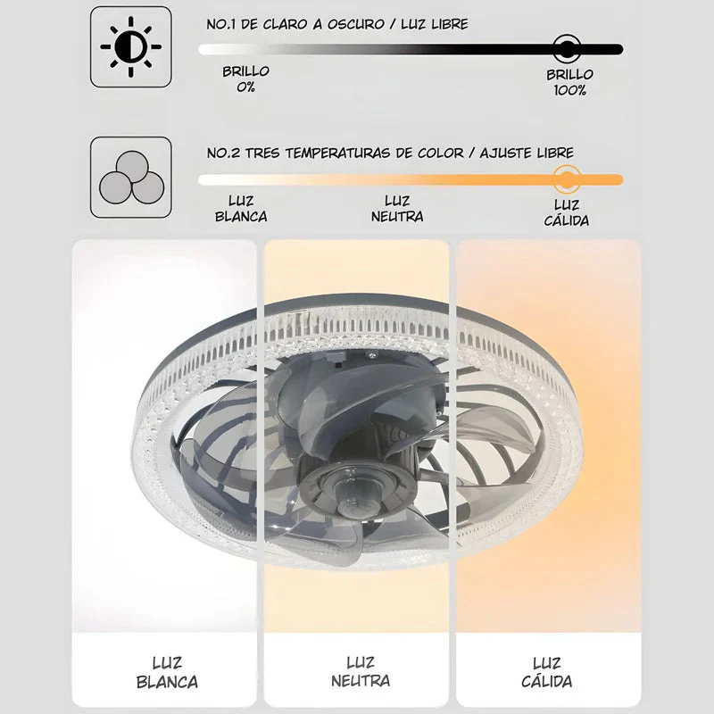 Abanico De Techo Con Luz LED 34W. Lámpara Con Abanico Integrado. Control Remoto Y Luz Regulable En 3 Tonos. TU028 - Image 4