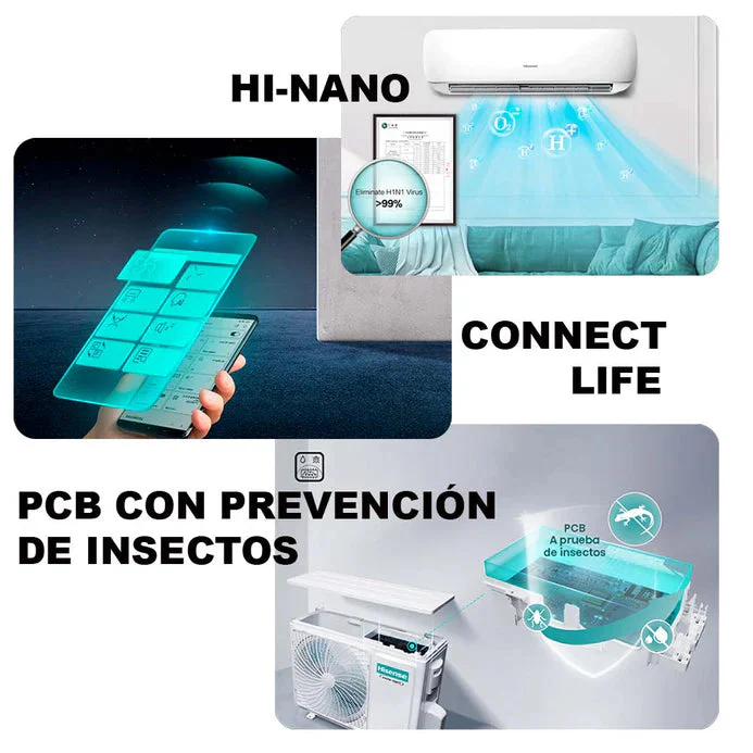 Aire Acondicionado Split 12,000 BTU Inverter SEER 21 con Wi-Fi Hisense ATR122HA - Image 7