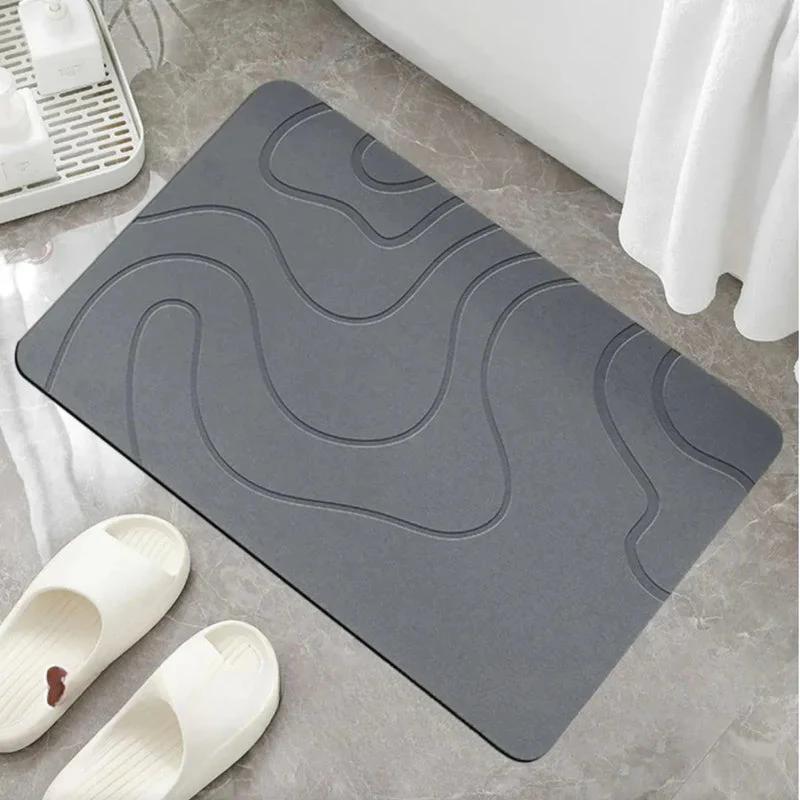 Alfombra De Baño De Diatomeas Super Absorbente Antideslizante. Tapete Baño De Secado Rápido. Color Gris 60X39cm. TU030 - Image 2