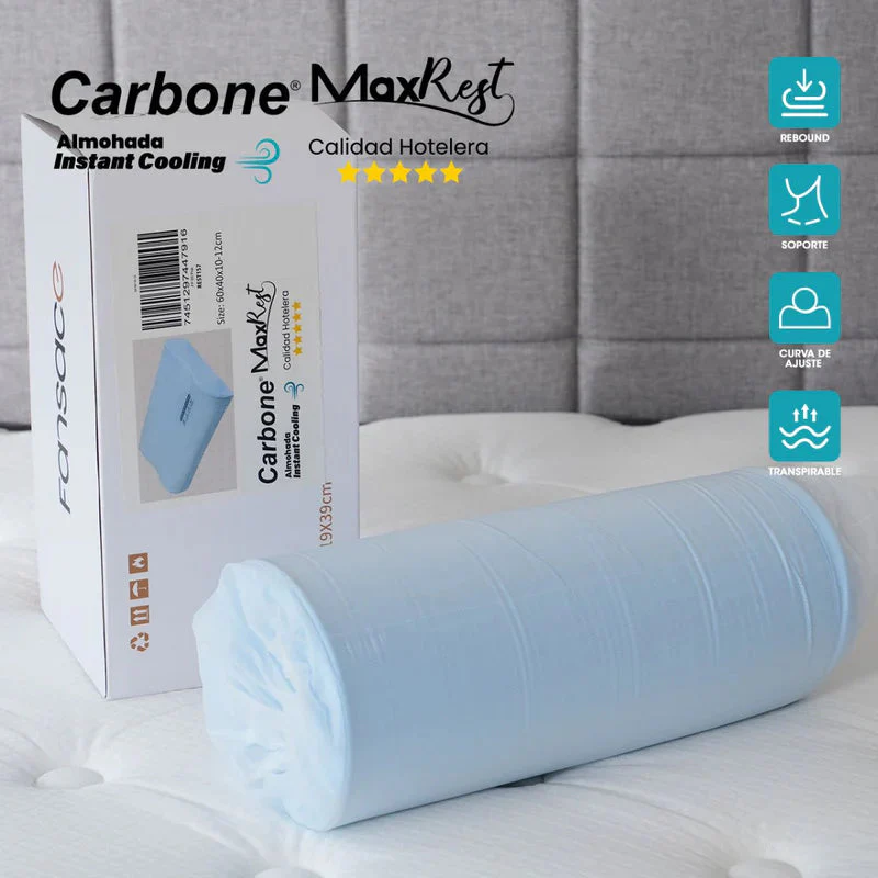 Almohada Cervical 60X40cm Carbone Maxrest. Memory Foam Hipoalergénica Con Enfriamiento Instantáneo. Calidad Hotelera 5 Estrellas. REST157 - Image 3