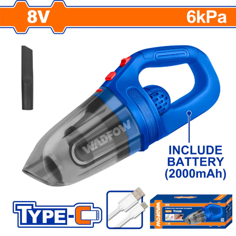Aspiradora Inálámbrica Portátil 8V Capac 0.45L ≥6 Kpa Batería No Extraíble. Cargador USB-C WLV0801