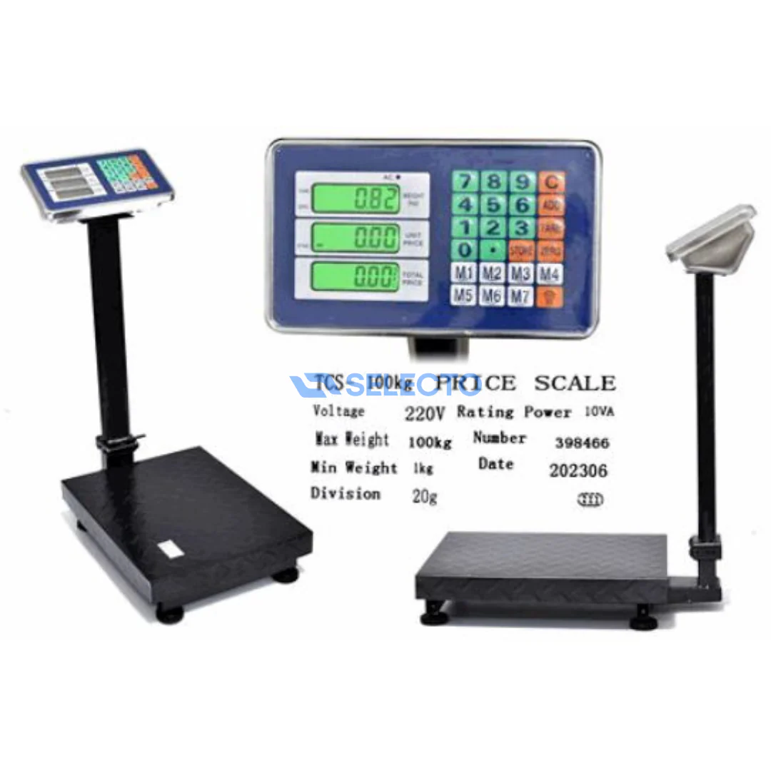 Balanza Comercial de Plataforma Recargable 100kg LT-256-100 Báscula. Pesa.