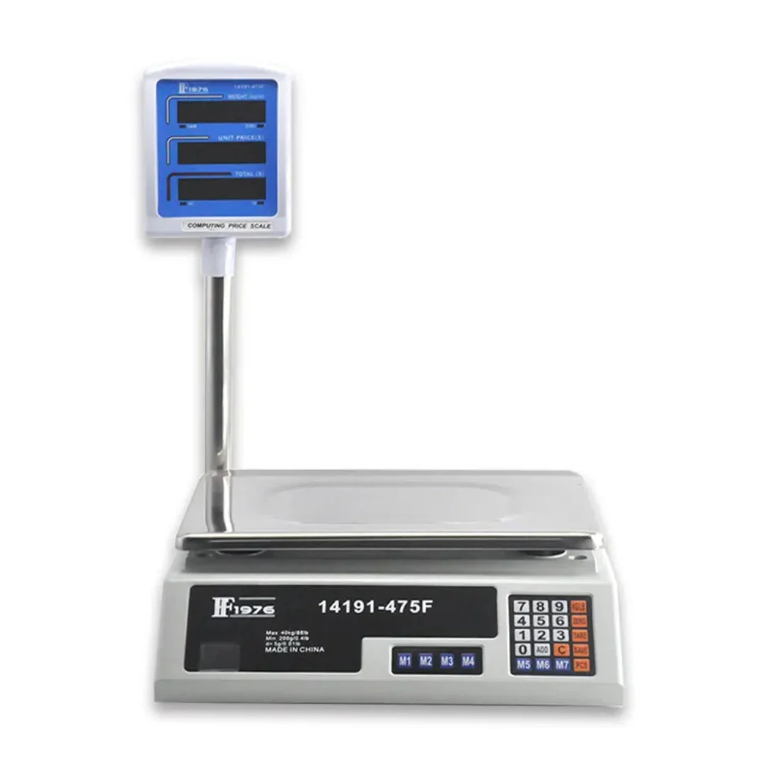 Balanza Digital de 40kg con Pantalla LED y Calculadora de Precio 14191-475F F1976 Báscula. Pesa.