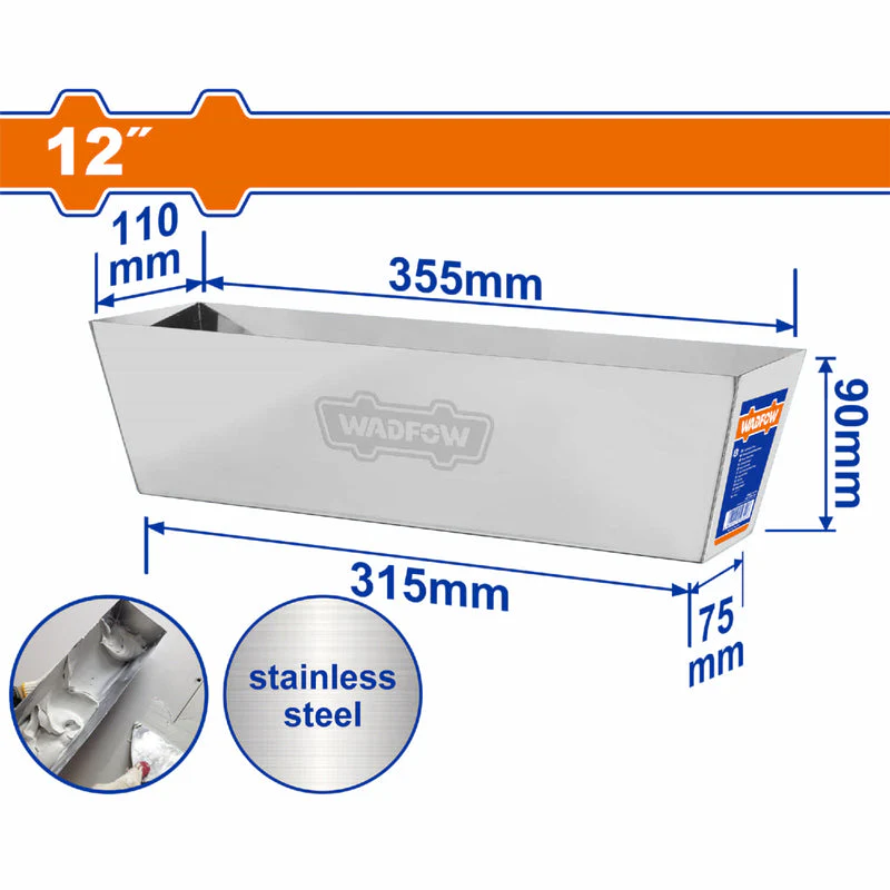 Bandeja De Acero Inoxidable Para Yeso 12" (30Cm) Base 315X75mm Grosor 0.8Mm Mezcladora WSMP1312