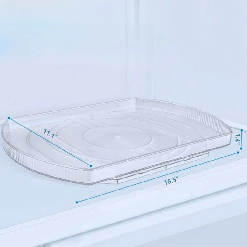 Bandeja Giratoria Deslizable Organizador De Refrigerador De 16.5X11.1”X1.4” (41.9X 28.2X3.6 Cm) De PET. Lazy Suzan Para Cocina Y Comedor. TU759 - Image 3
