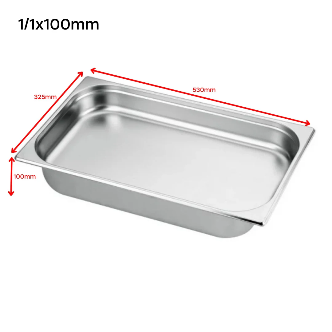 Bandeja GN Pan de Acero Inoxidable 1/1x100mm 530*325*100mm 440905