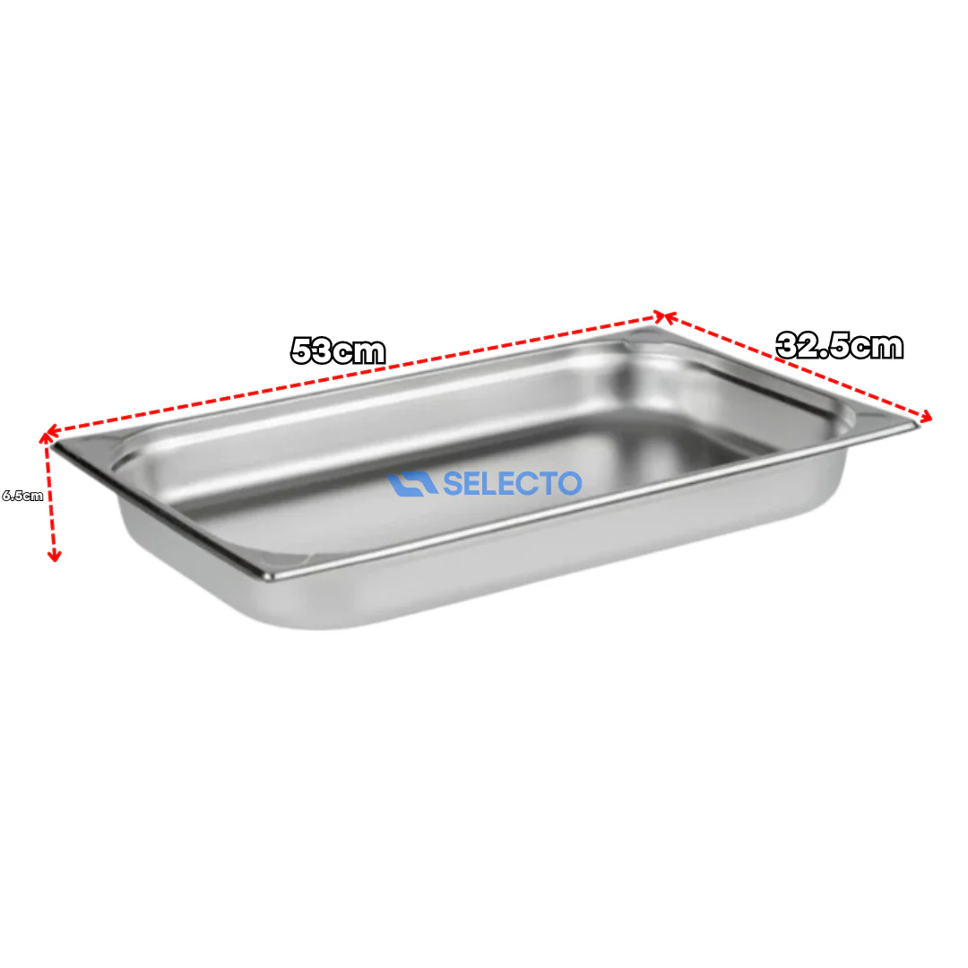 Bandeja GN Pan de Acero Inoxidable 1/1x65mm 530*325*65mm H5403