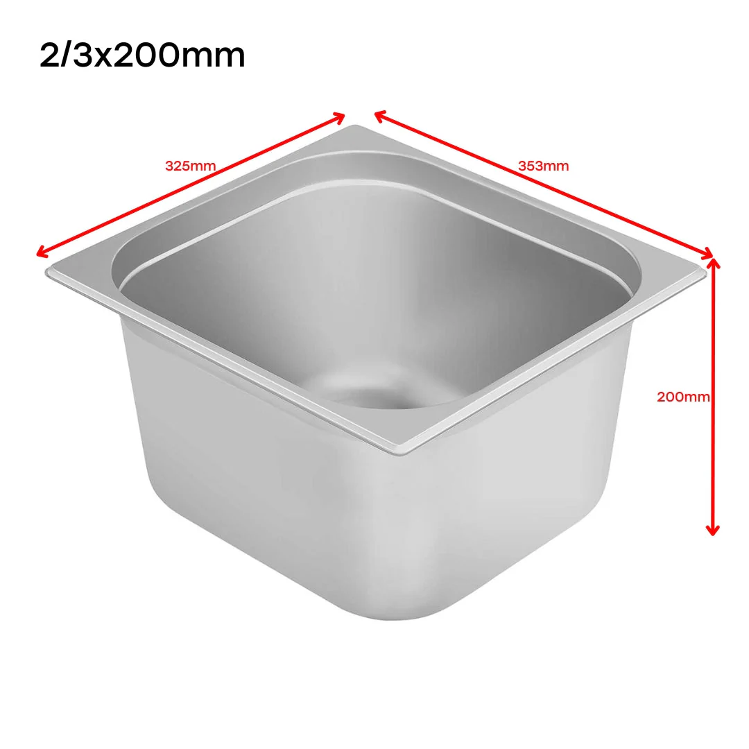 Bandeja GN Pan de Acero Inoxidable 2/3x200mm 325*353*200mm H5435
