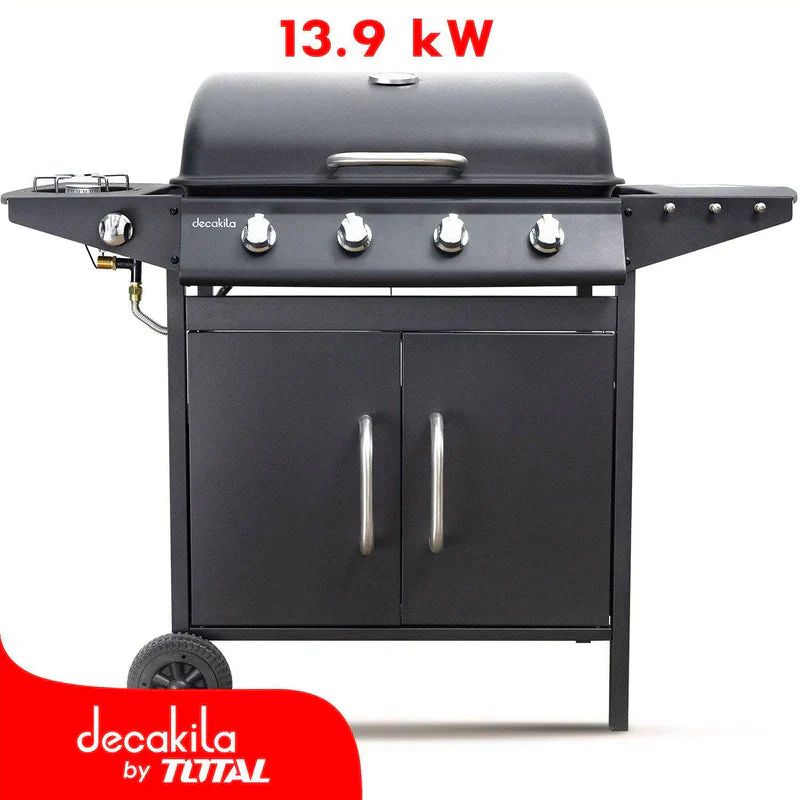 Barbacoa A Gas 13.9KW 4 Quemadores + Hornilla Lateral. Decakila KMGS006B - Image 2
