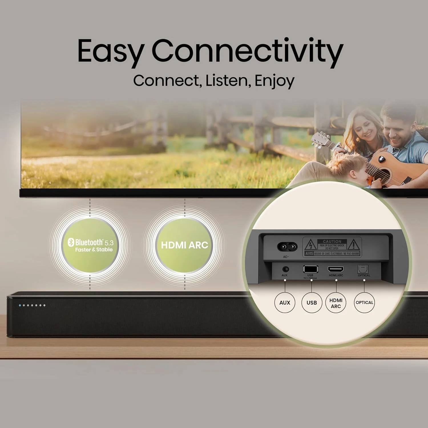 Barra de Sonido 2.1 Canales Dolby Audio 6 Modos de Sonido 240W Bluetooth HS2100 Hisense - Image 3