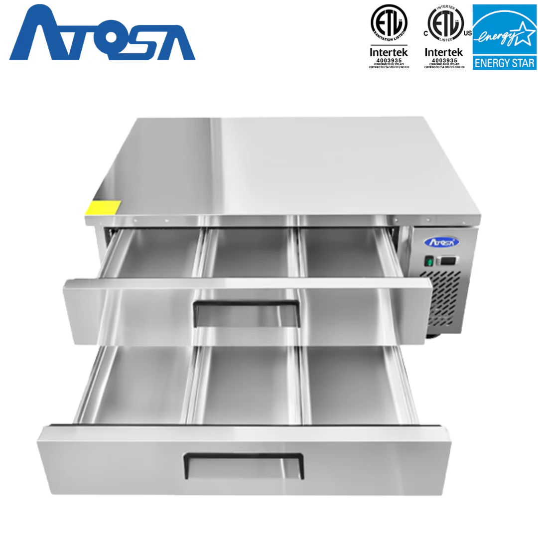 Base de Chef Refrigerada 48"/120cm 2 Gaveteros en Acero Inoxidable Atosa MGF8450GR - Image 4