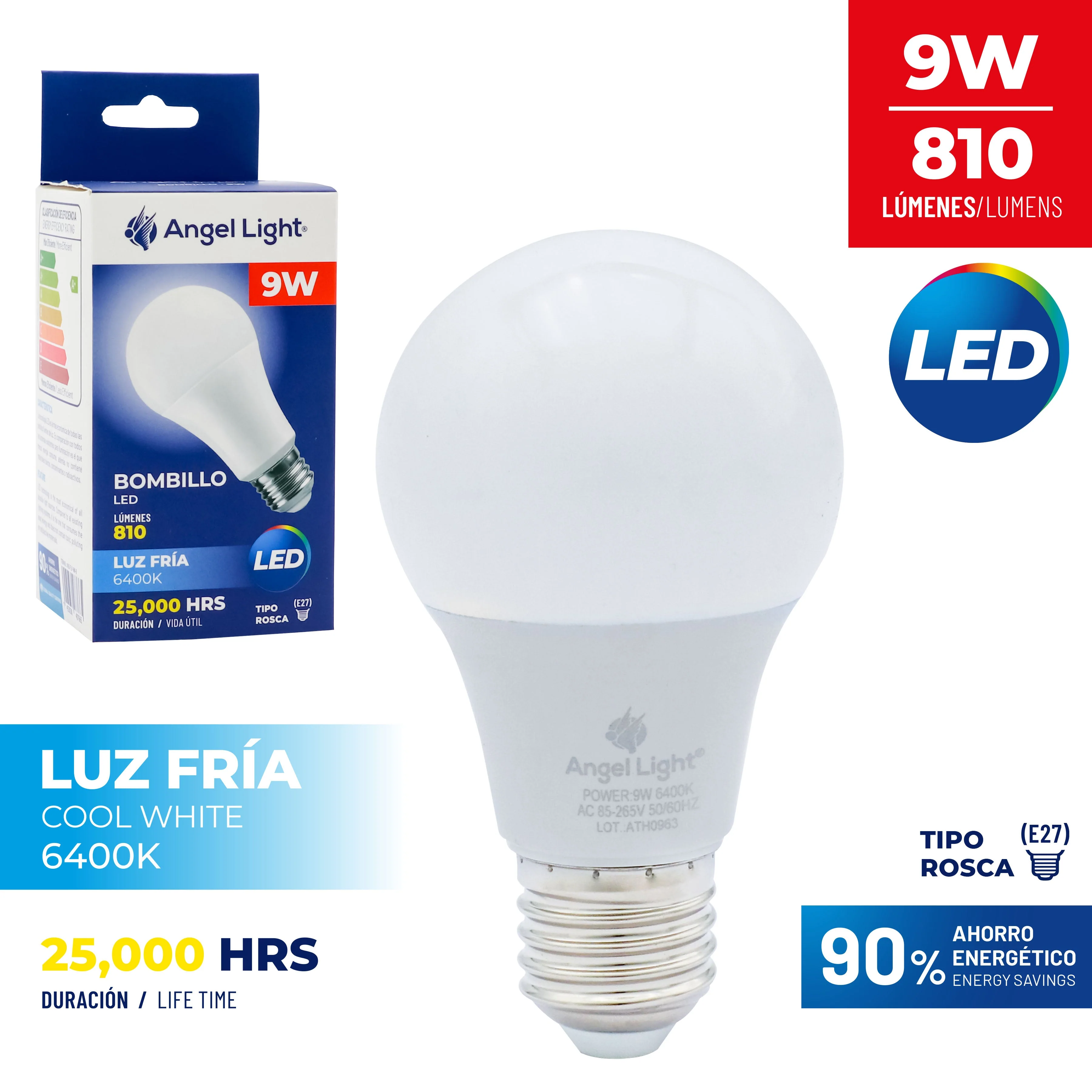 Bombillo LED 9W Luz Fría Angel Light A105-TLP-9W-B - Image 2