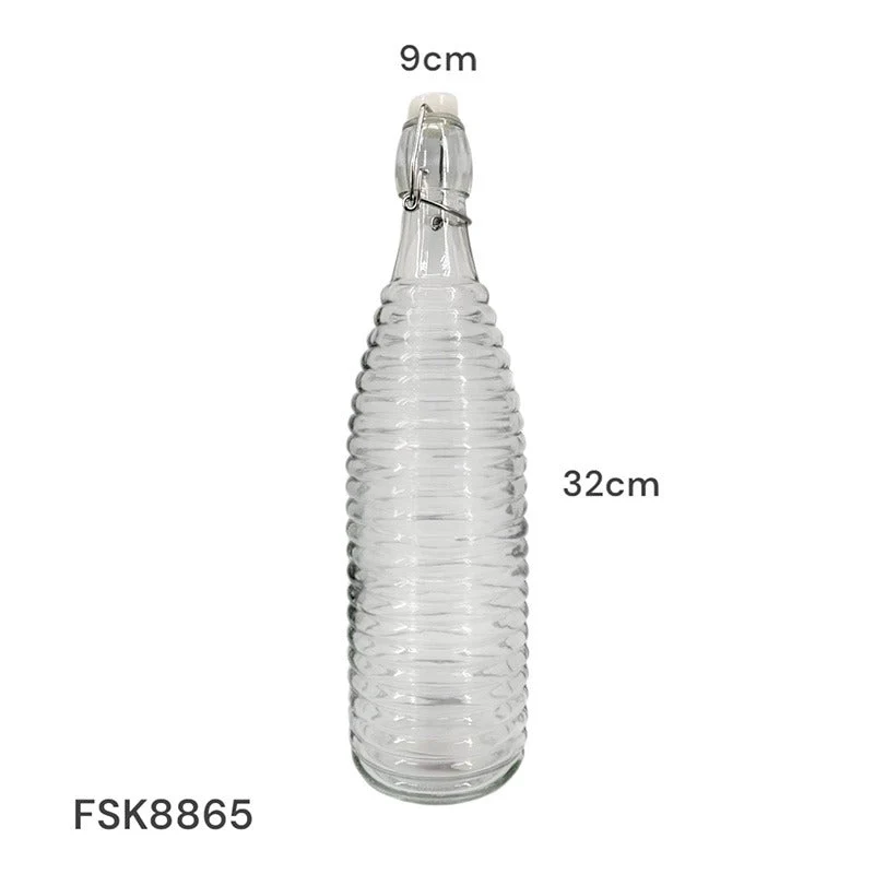 Botella de Vidrio con Tapa Hermética 9x32cm FSK8865 - Image 4
