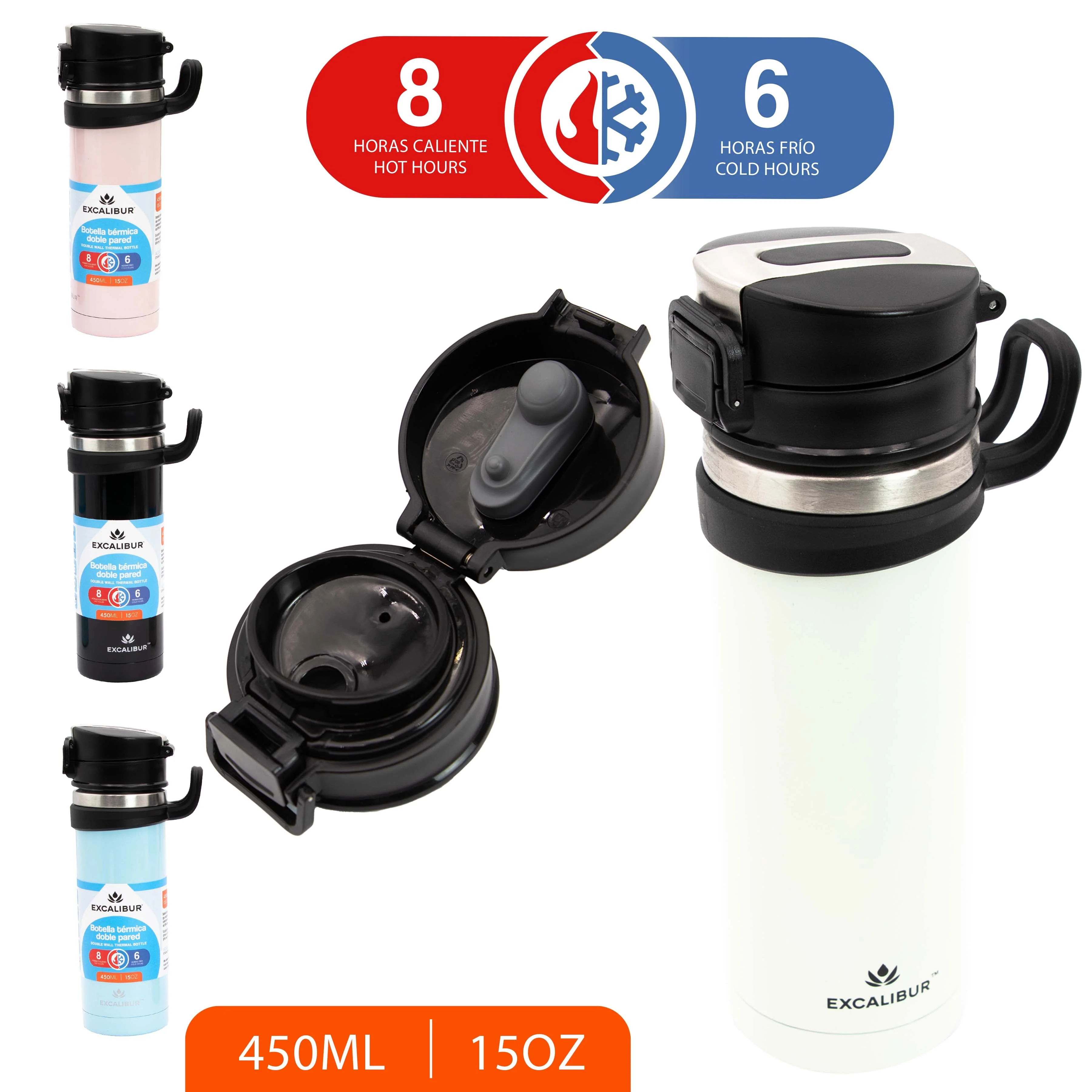 Botella Térmica Doble Pared 450ml Excalibur A164-BD7024