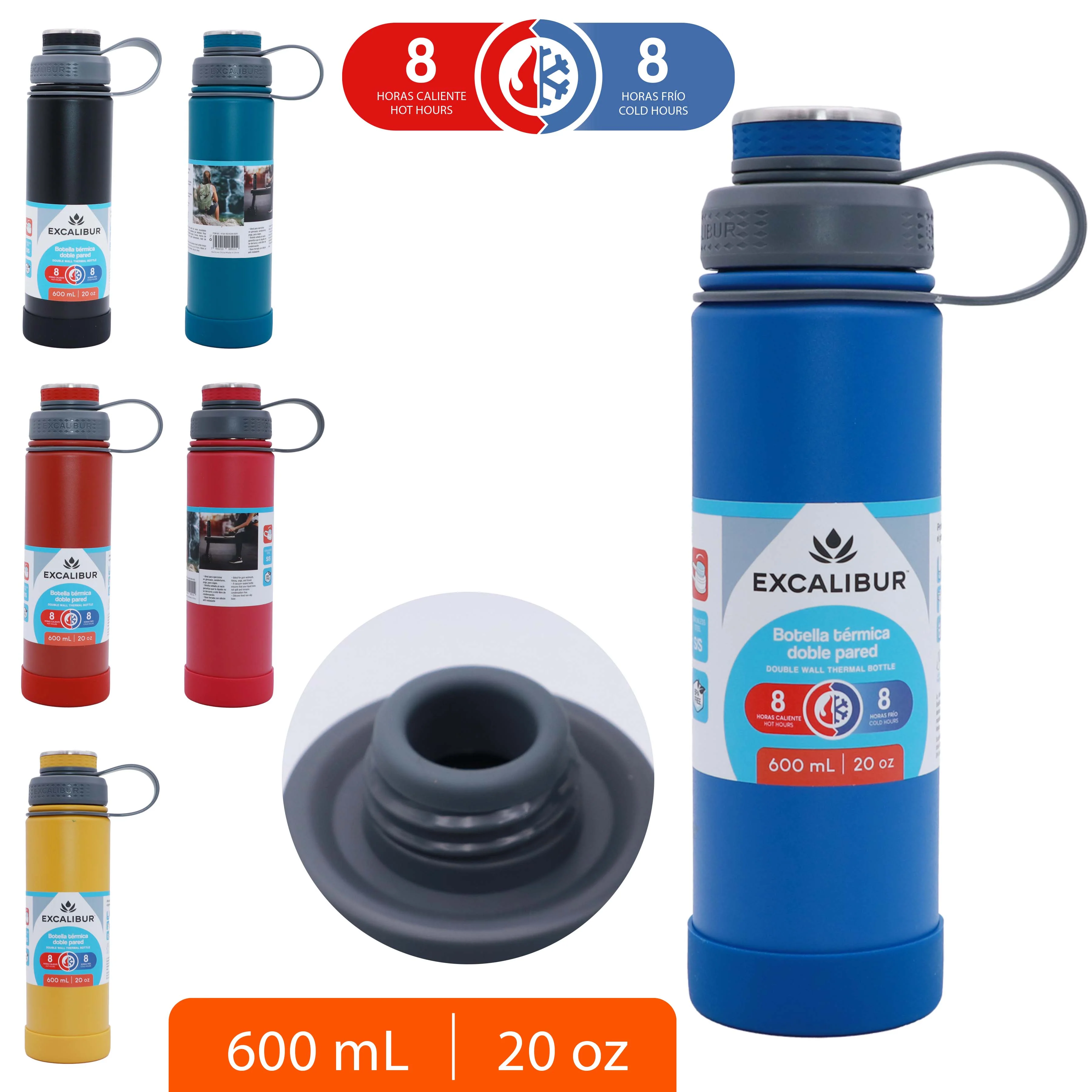 Botella Térmica Doble Pared 600ml Excalibur A164-VB2403N-600S