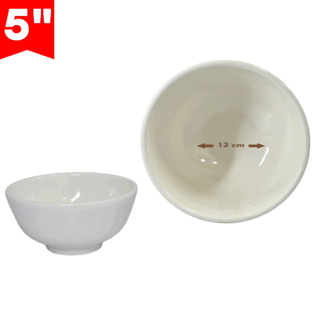Bowl de Cerámica Blanca 5" 87676 Plato.