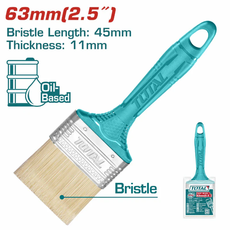 Brocha De 2.5" (63Mm). Largo 40Mm. Grueso De Cerdas 10Mm. Para Pintura A Base De Aceite. THT845256
