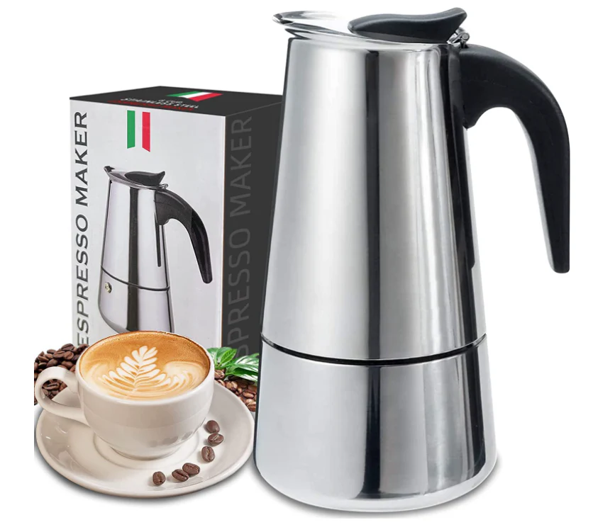 Cafetera de Espresso 12 Tazas Acero Inoxidable BP-2474