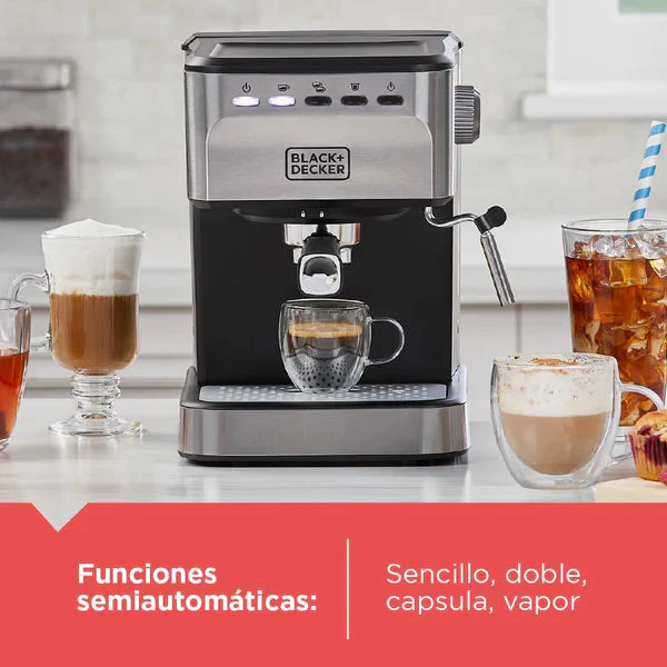 Cafetera Espresso y Capsula Nespresso 1.5L 20 Bares Black and Decker EM0312-0SDLA - Image 2