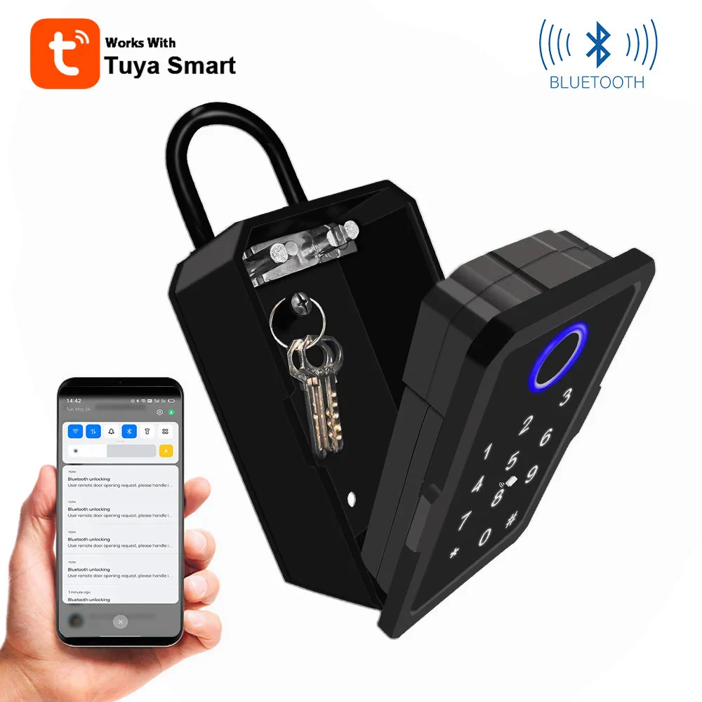 Caja de Seguridad Inteligente para Llaves Resistente al Agua Funciona con Tuya Smart K3F