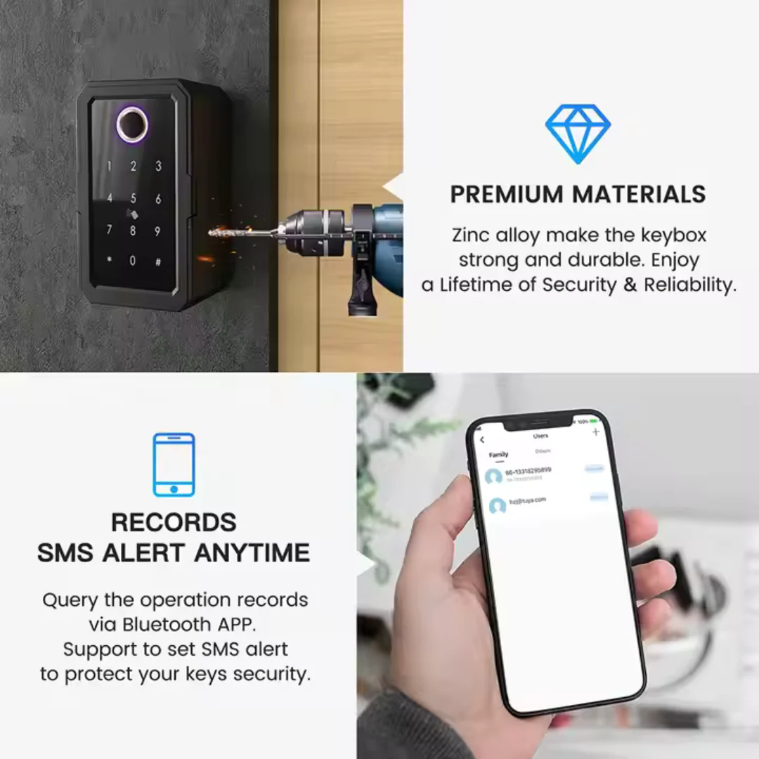 Caja de Seguridad Inteligente para Llaves Resistente al Agua Funciona con Tuya Smart K3F - Image 4