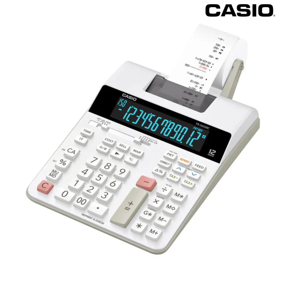Calculadora con Impresora Casio Blanco FR-2650RC Sumadora.