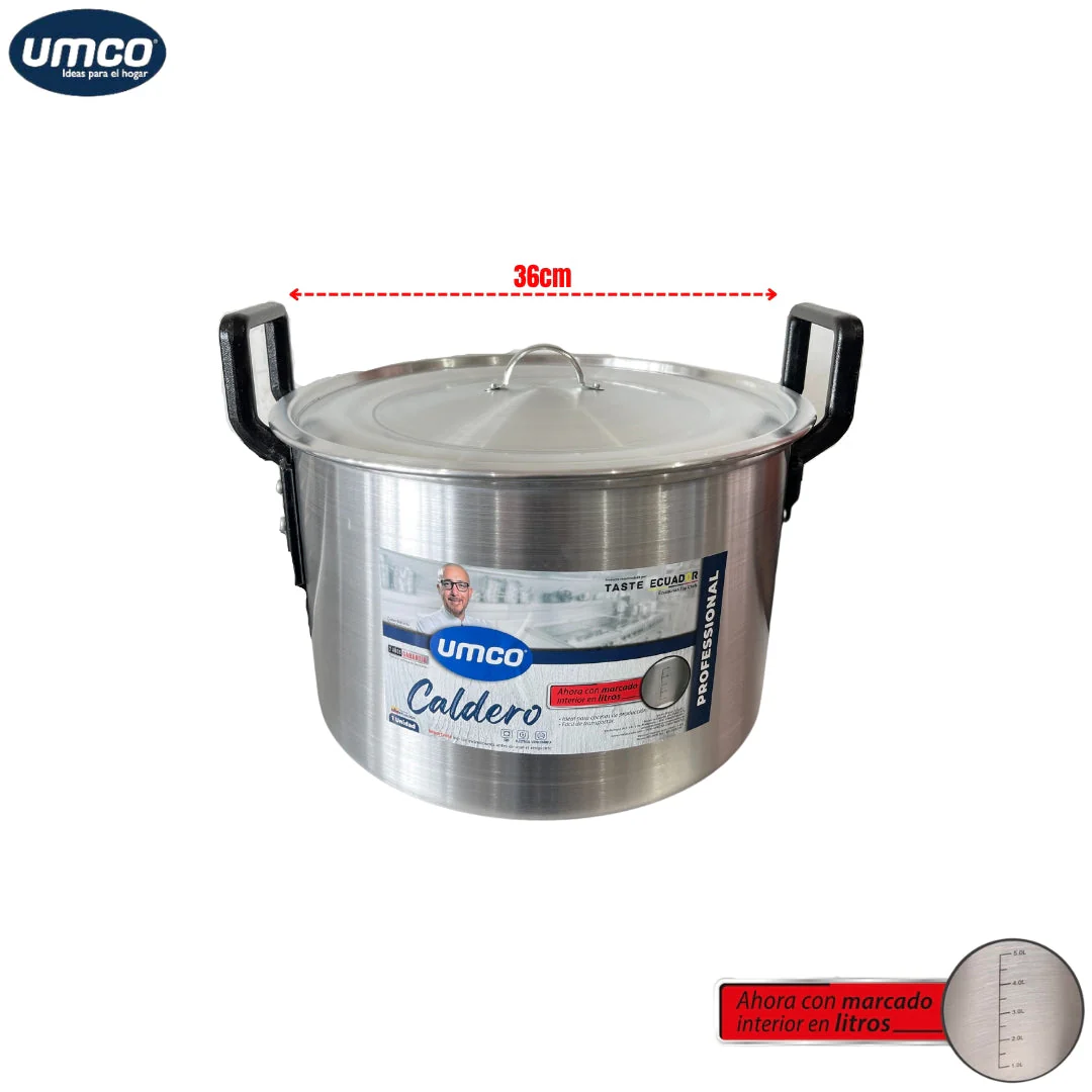 Caldero de Aluminio de Uso Profesional 36cm/23L U-1039 UMCO