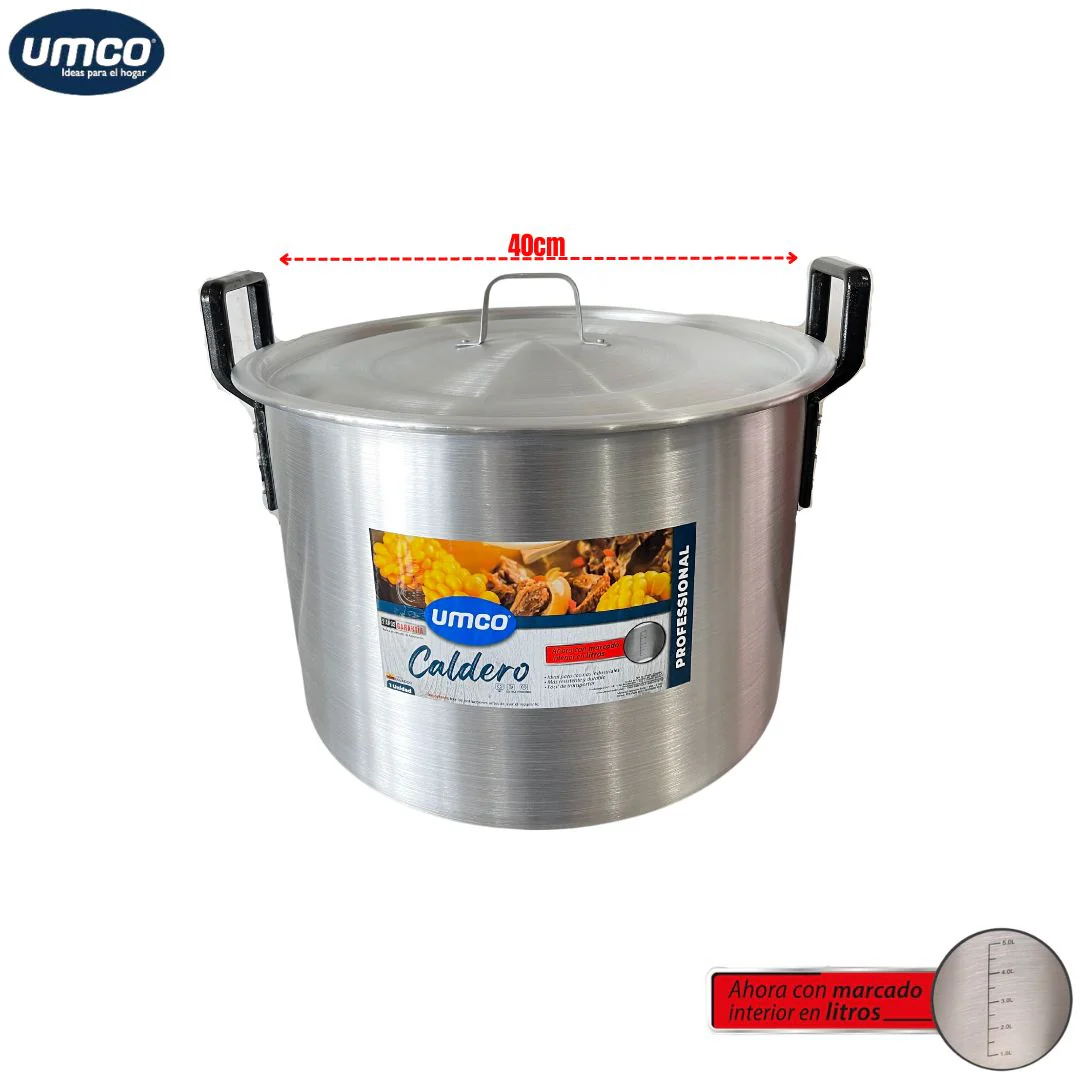 Caldero de Aluminio de Uso Profesional 40cm/36,8L U-1040 UMCO