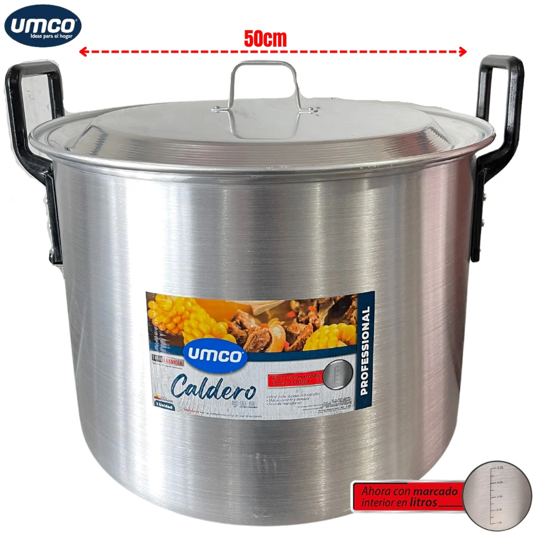 Caldero de Aluminio de Uso Profesional 50cm/70,2L U-1114 UMCO