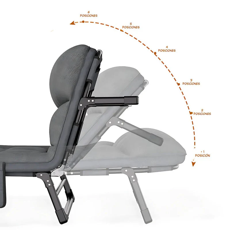 Cama Auxiliar Plegable Catre Portátil. Silla Reclinable Convertible En Cama. Catre Con Respaldo Ajustable. 66*190Cm TU255 - Image 3