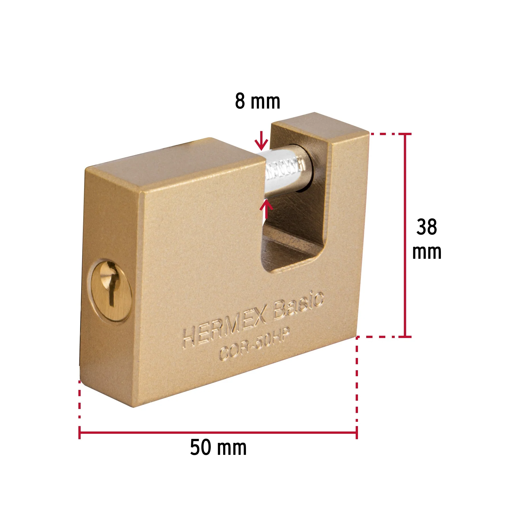 Candado Antipalanca 50mm Cuerpo de Hierro Hermex 22515 COR-50HP - Image 3
