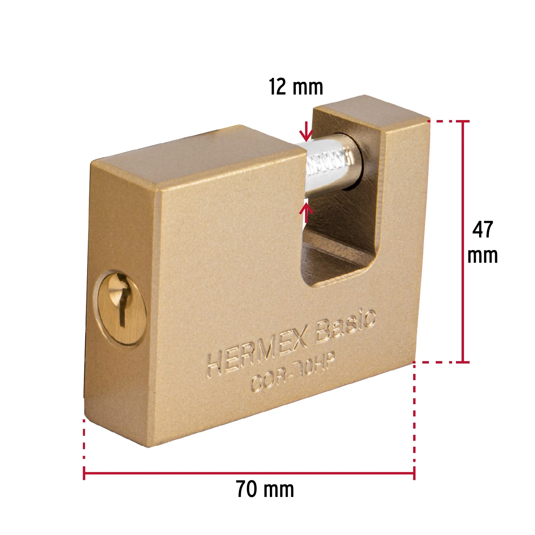 Candado Antipalanca 70mm Cuerpo de Hierro Hermex 23540 COR-70HP - Image 3