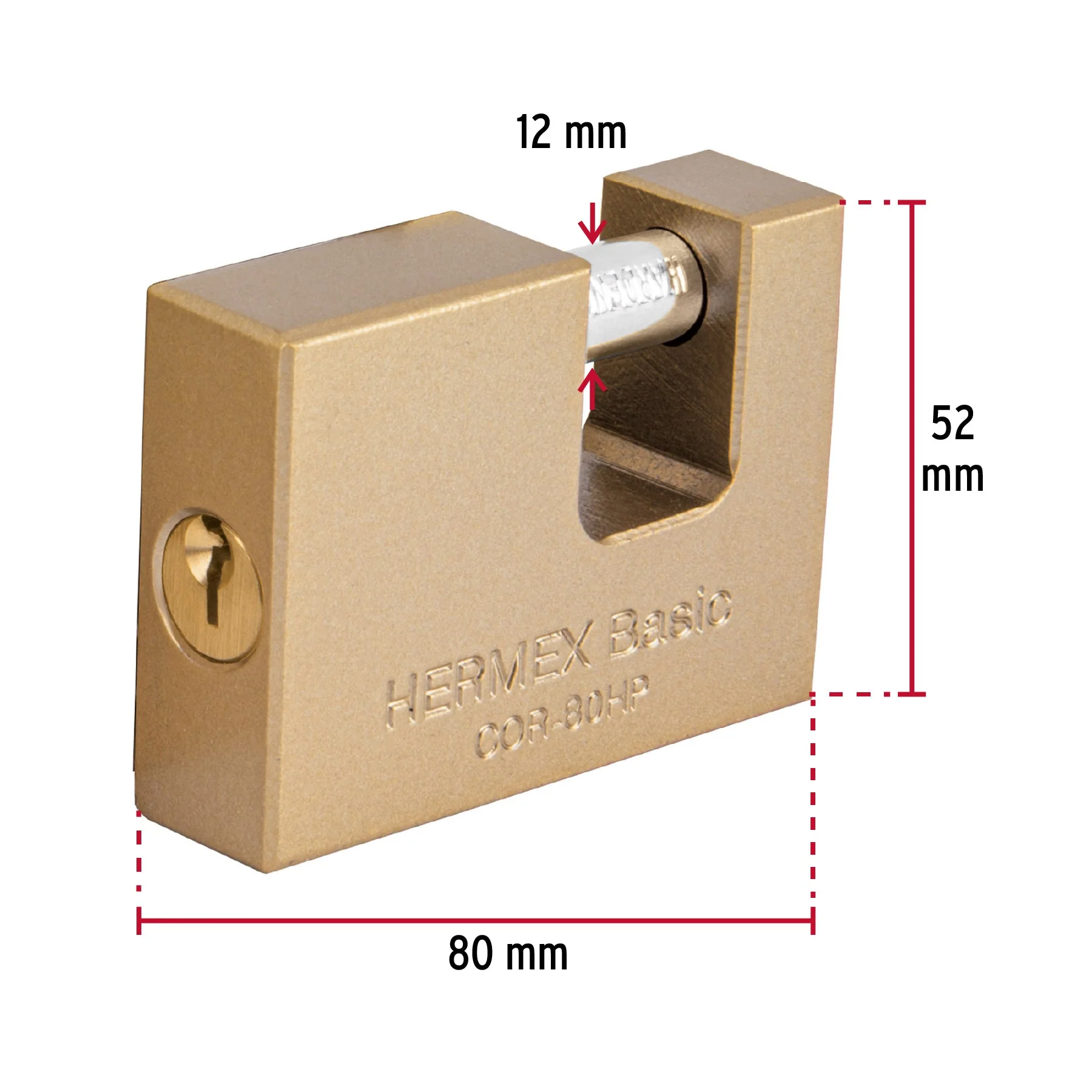 Candado Antipalanca 80mm Cuerpo de Hierro Hermex 22517 COR-80HP - Image 3