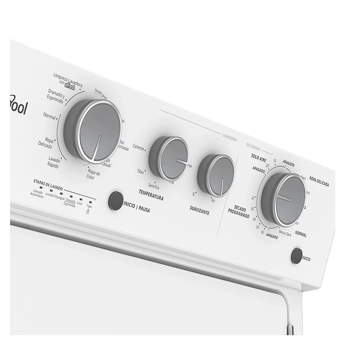 Centro de Lavado a Gas de 20kg Lavado y 10kg Secado Blanco con Sensor Dry Agitador Double Action Whirlpool 7MWGT4027HW - Image 4