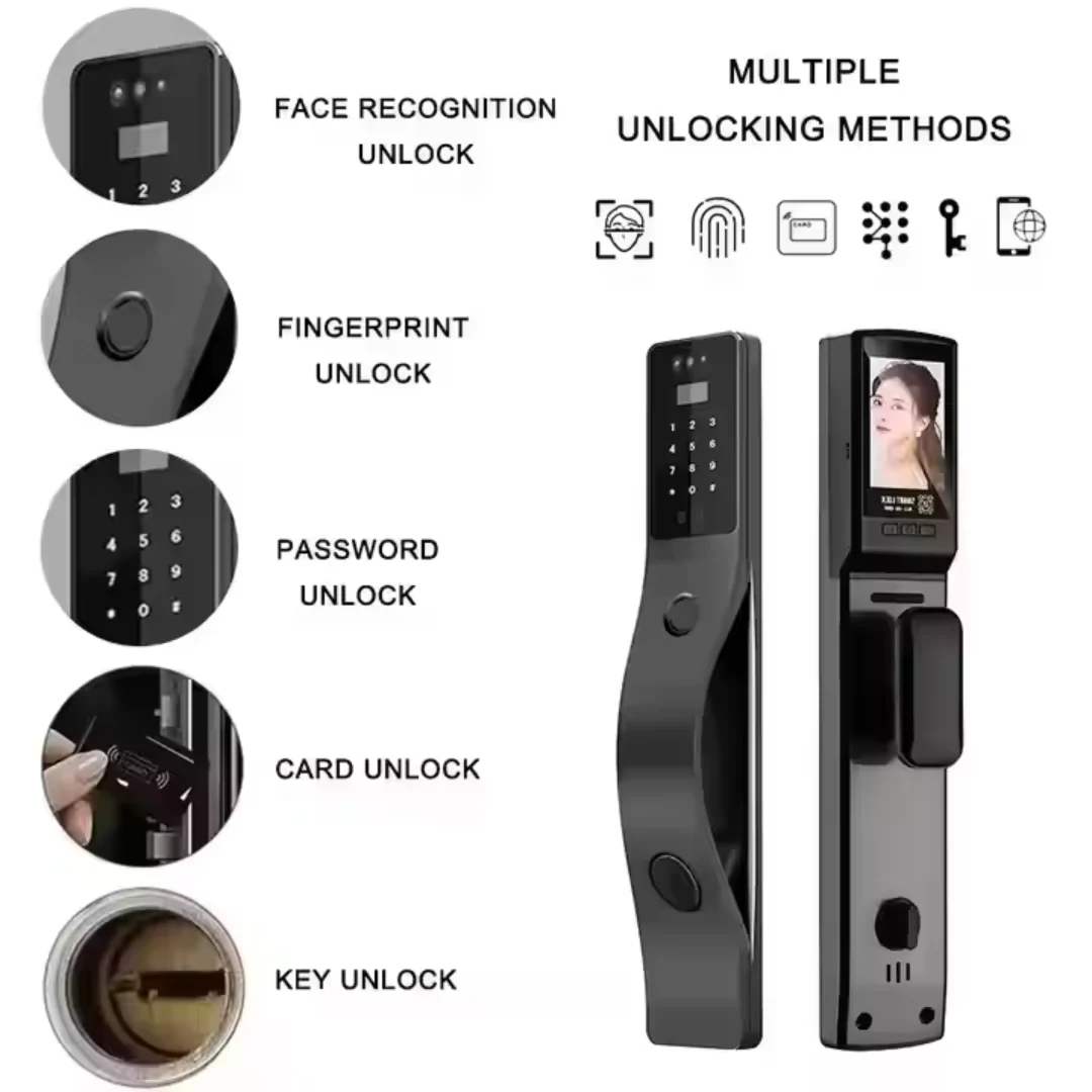 Cerradura Inteligente 5 Modos de Desbloqueo con Cámara Compatible con Tuya Smart App 6068 - Image 2