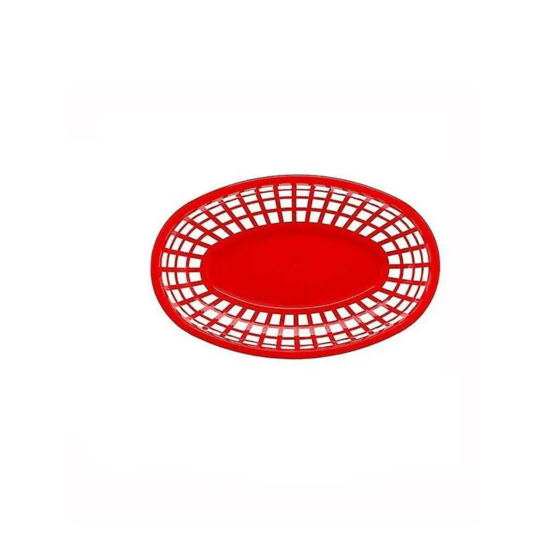 Cesta Ovalada Plástica 4*22*14cm Roja & Negra - Image 4
