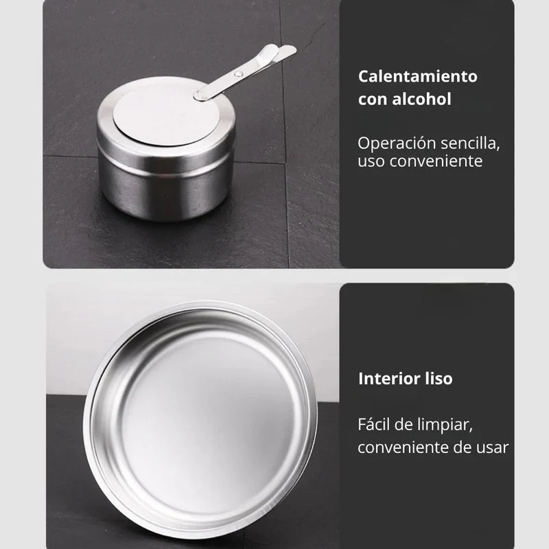 Chafing Dish Redondo De Acero Inoxidable Engrosado Con Tapa Abatible Completa 18X18x19” (46X46x49cm) Con Calentador De Alcohol Para Hoteles, Restaurantes, Buffets, Catering. 6 Litros TU750 - Image 3
