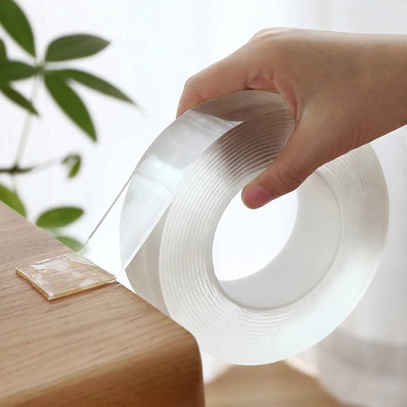 Cinta Adhesiva Doble Contacto, Nano-Adhesiva, Lavable Y Reutilizable. Tamaño 3Cm X 3 Metros TS025