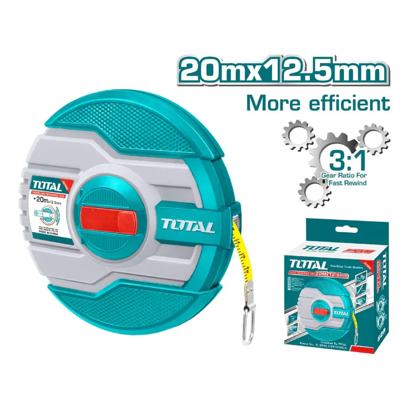 Cinta Metrica De 20 M De Fibra De Vidrio. Ancho 12.5 Mm. Relación De Guardado Rapido De 3:1. M-Pulg Total TMTF13206
