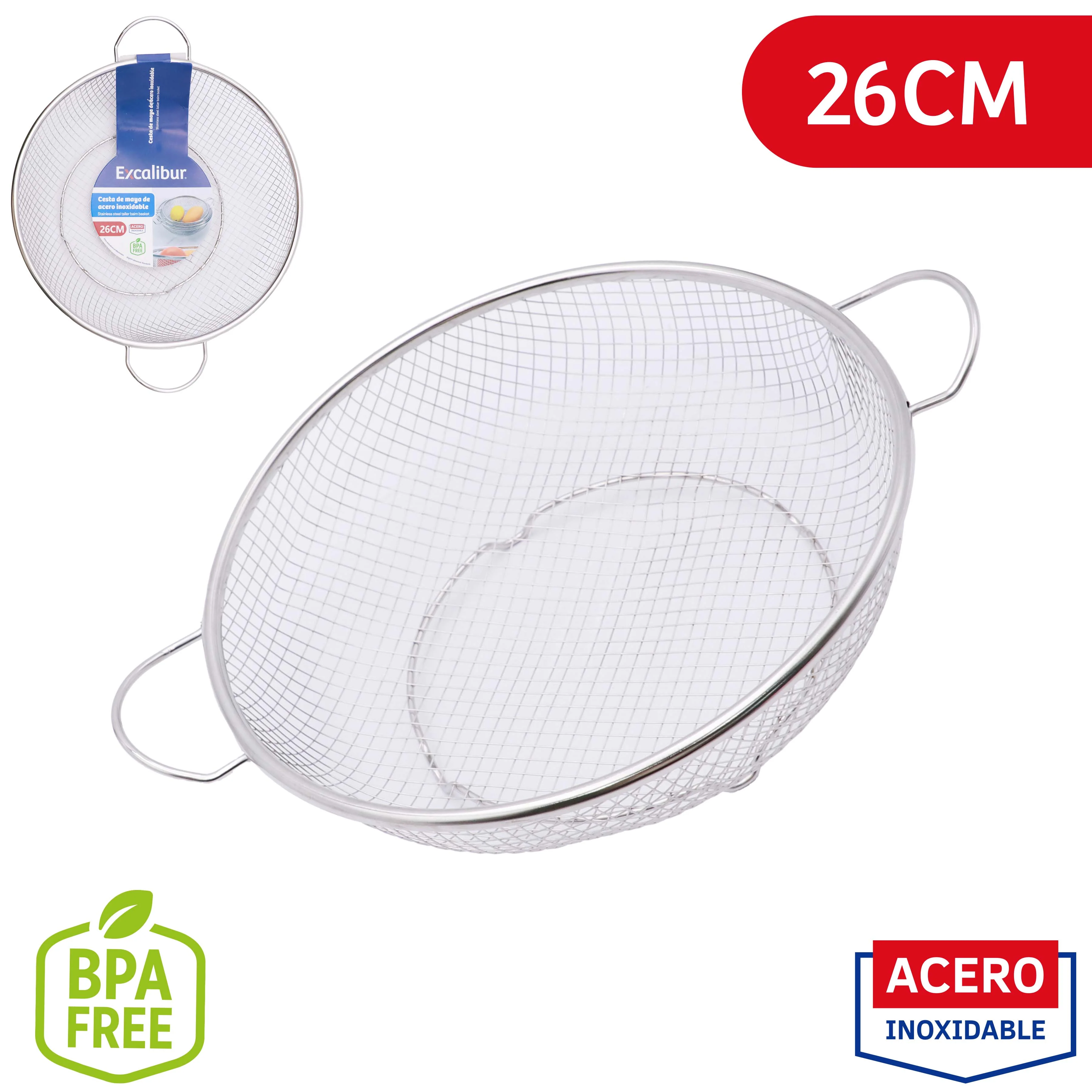 Colador con 2 Agarraderos de Acero Inoxidable 26cm Excalibur A151-KT2404
