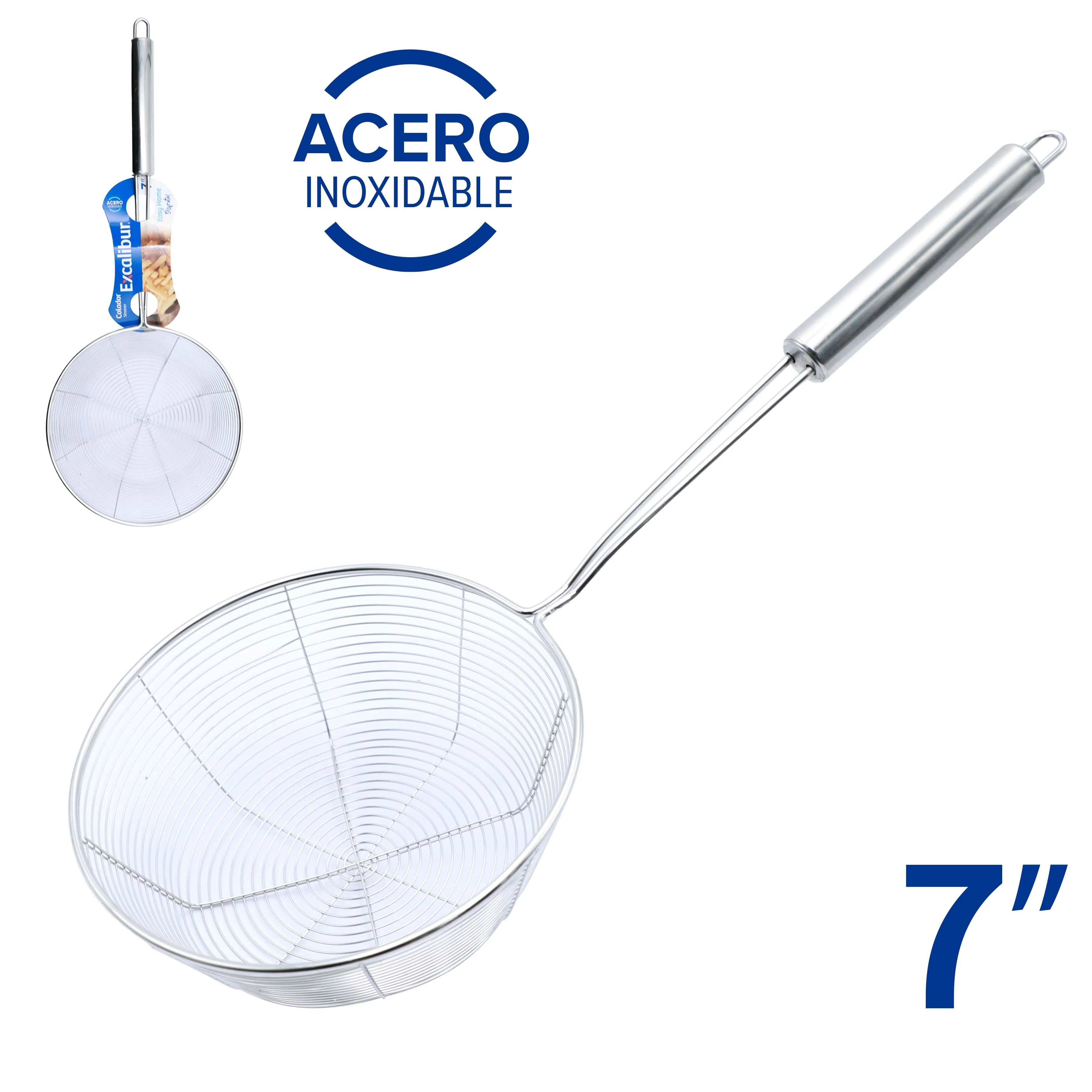 Colador con Mango de Acero Inoxidable 7" Excalibur EX-S01-JZ18