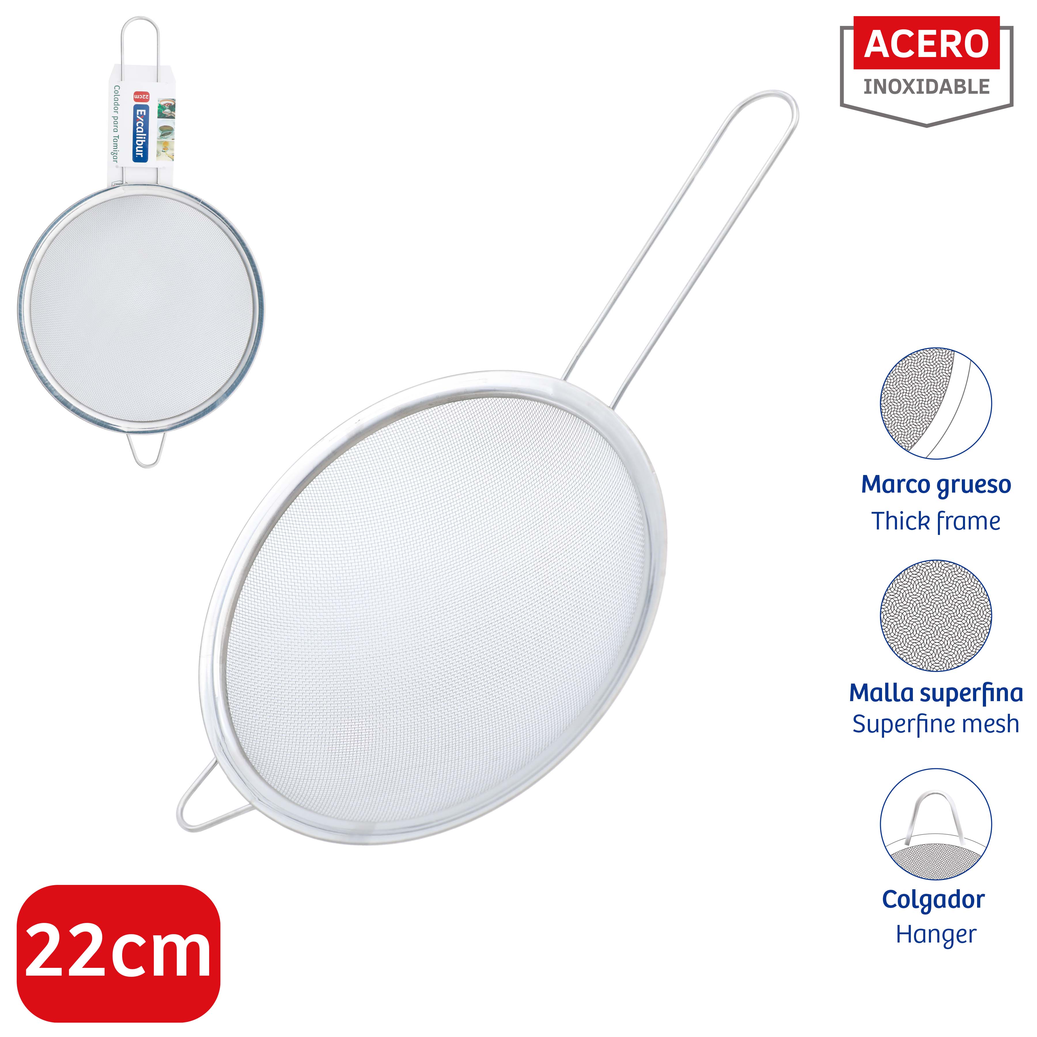 Colador de Acero Inoxidable 22cm Excalibur A151-ST9-22
