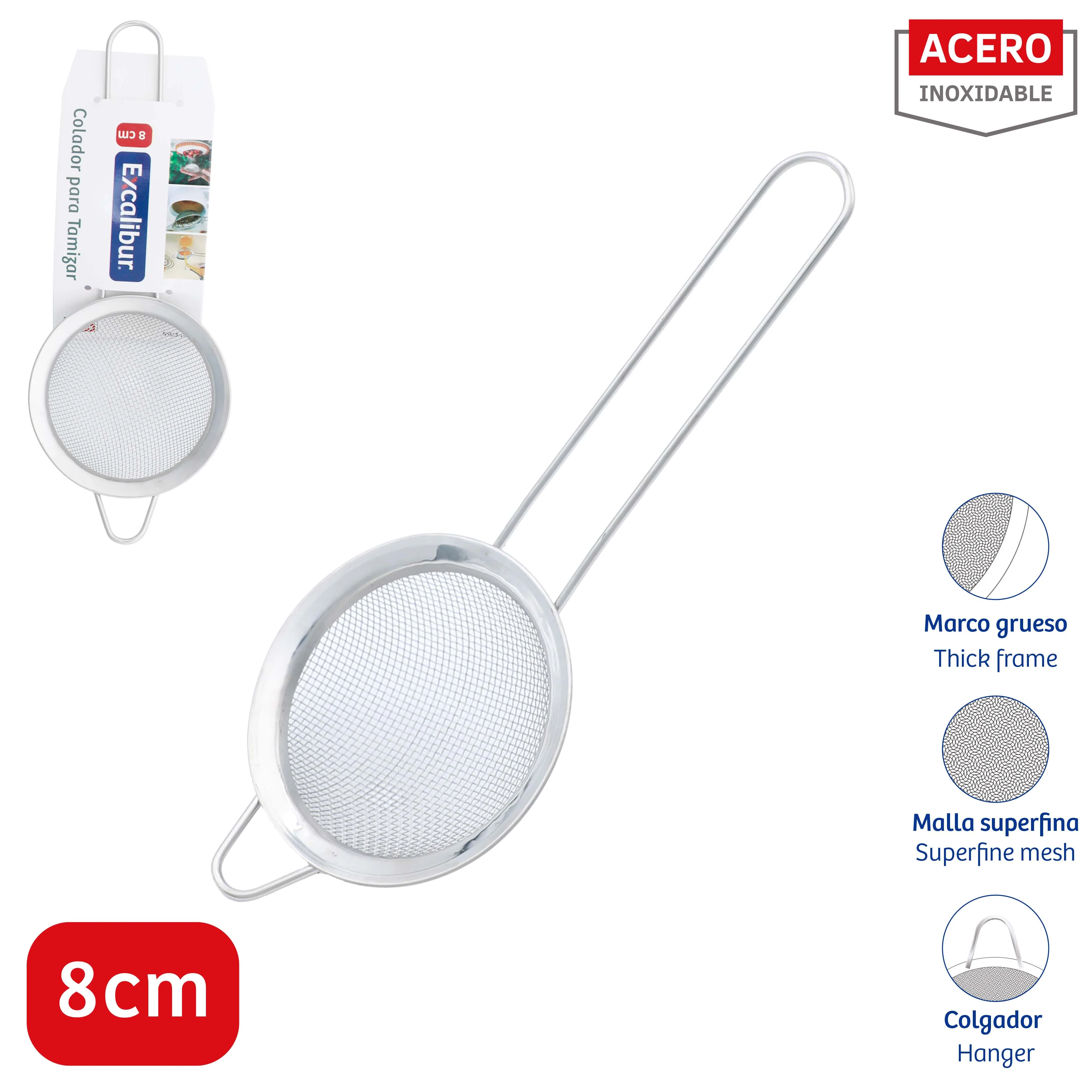 Colador de Acero Inoxidable 8cm Excalibur A151-ST9-8