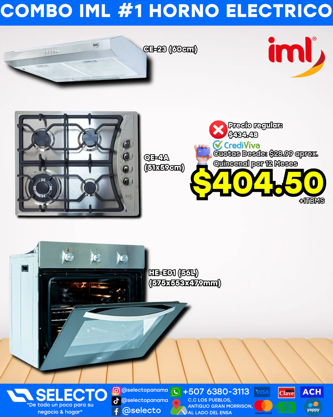 Combo IML #1 con Horno Eléctrico