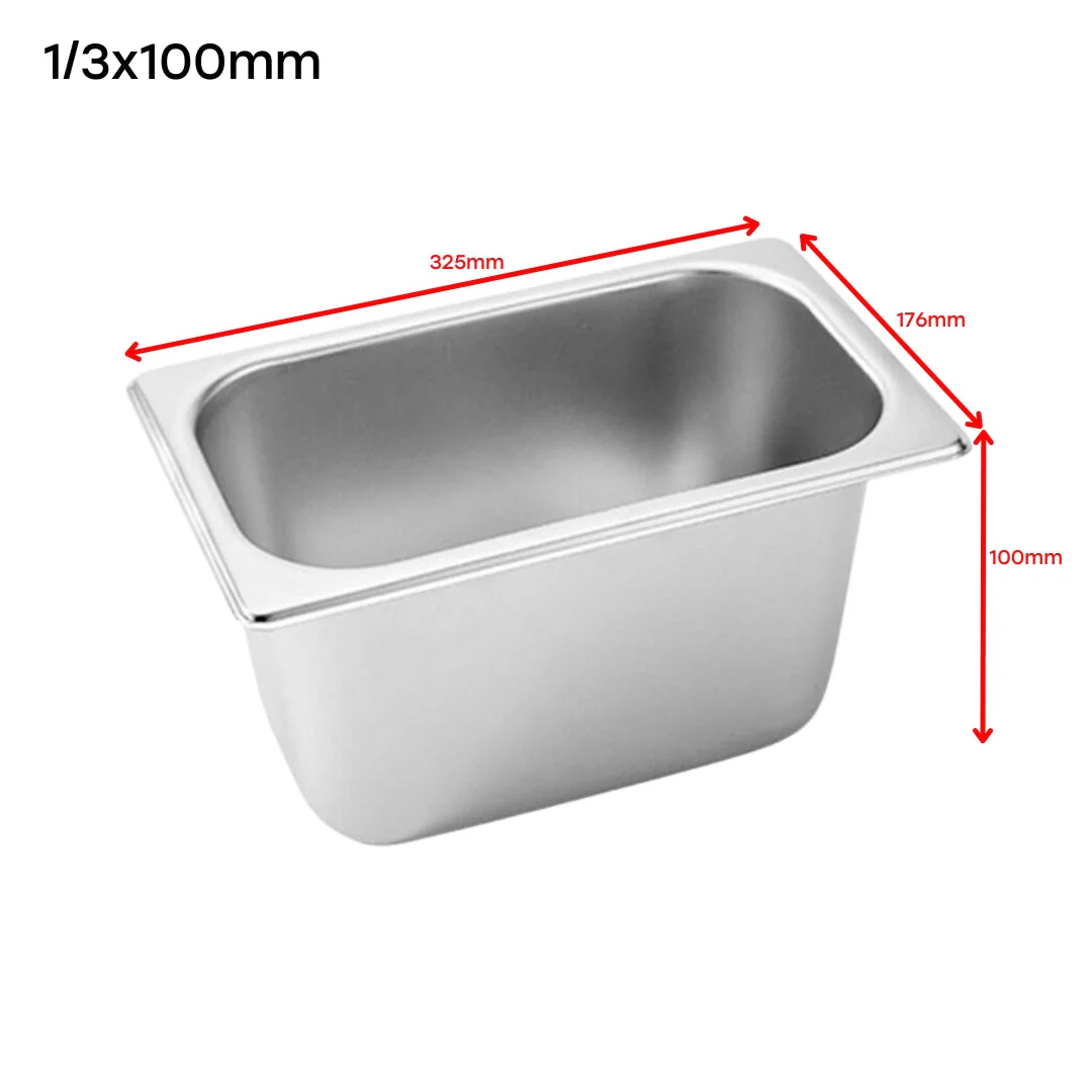 Bandeja GN Pan de Acero Inoxidable 1/3x100mm 325*176*100mm H5416