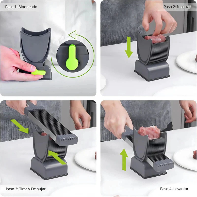 Cortador De Carne Manual. Rebanadas De 2 Y 4 Mm. Rebanador Preciso. Rebanadora De Alimentos Con Espesor Ajustable. AB1547 - Image 3