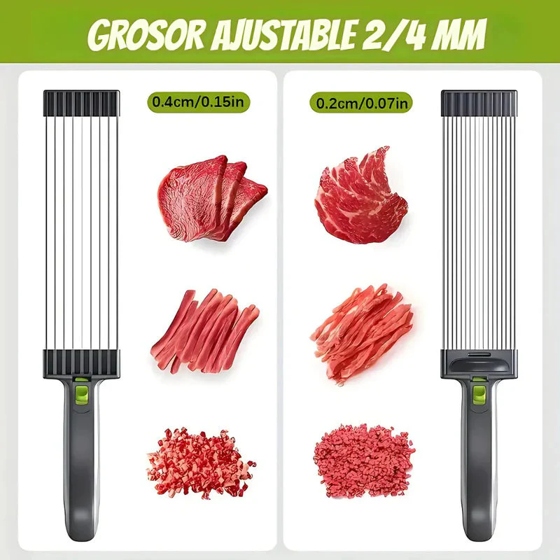 Cortador De Carne Manual. Rebanadas De 2 Y 4 Mm. Rebanador Preciso. Rebanadora De Alimentos Con Espesor Ajustable. AB1547 - Image 4