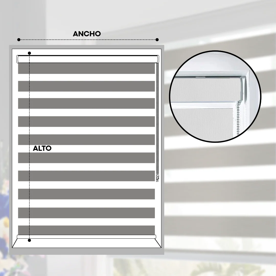 Cortina Enrollable Blackout Blanco 1.10m a 1.90m 3909 - Image 4